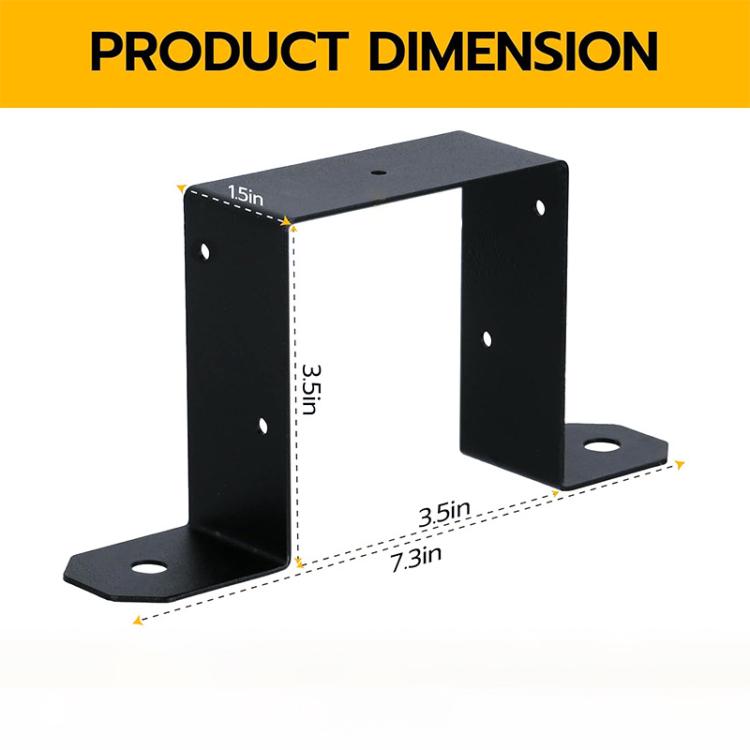 4pcs/Pack Heavy Duty Fence Post Metal Bracket Deck Post U-Shaped Fixing Bracket