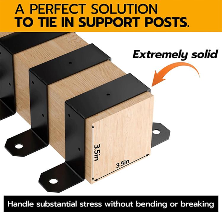 4pcs/Pack Heavy Duty Fence Post Metal Bracket Deck Post U-Shaped Fixing Bracket