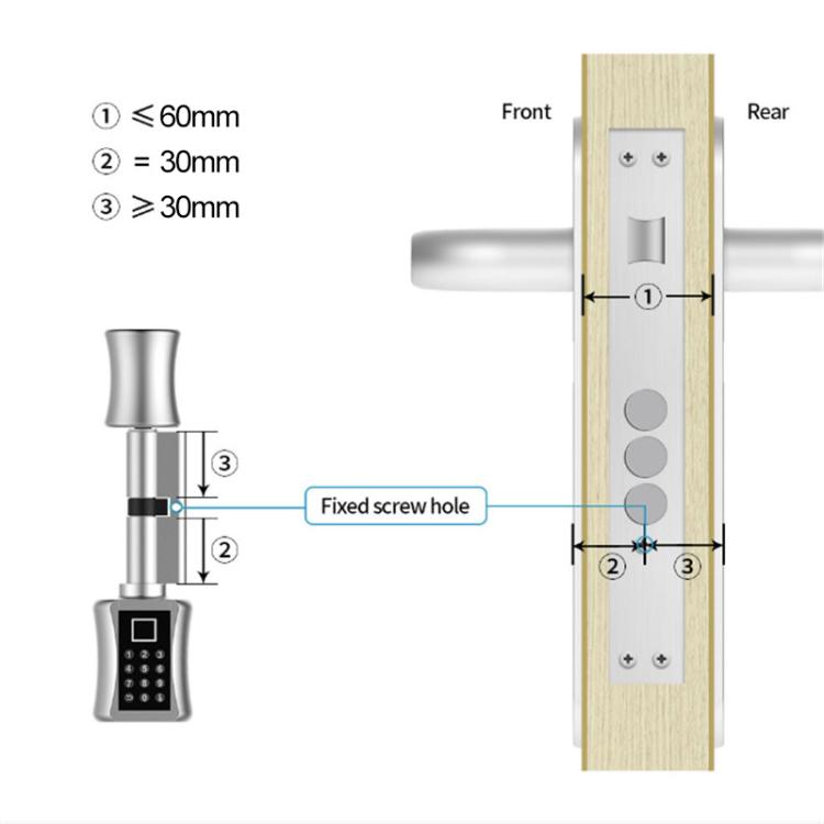 Office Home Fingerprint Password Smart Lock Cylinder