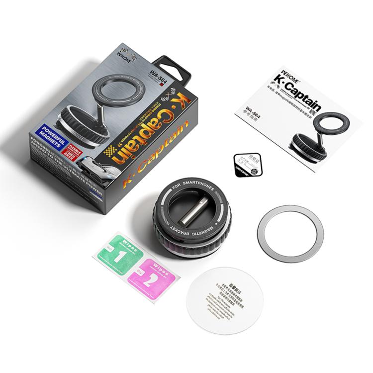 WK WA-S64 K-Captain Lynjia MagSafe Magnetic Rotating Foldable Car Phone Holder