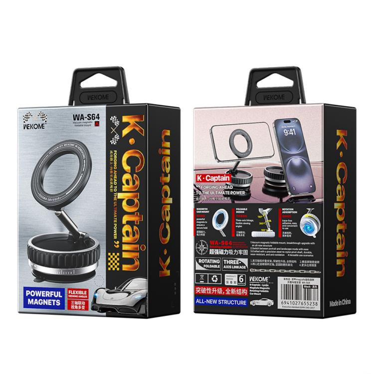 WK WA-S64 K-Captain Lynjia MagSafe Magnetic Rotating Foldable Car Phone Holder