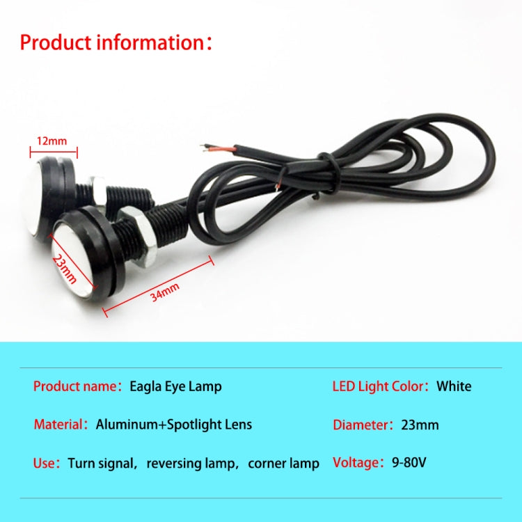10 PCS 23mm 6LEDs SMD-5730 DC9-80V Motorcycle Eagle Eye Light