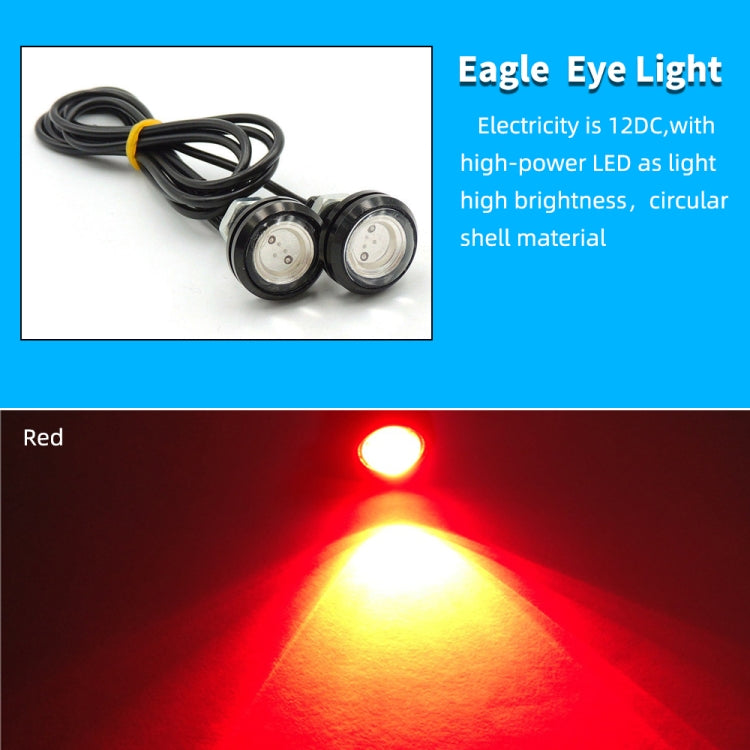 10 PCS 23mm 1.5W DC9-80V Motorcycle Eagle Eye Light Double Lens