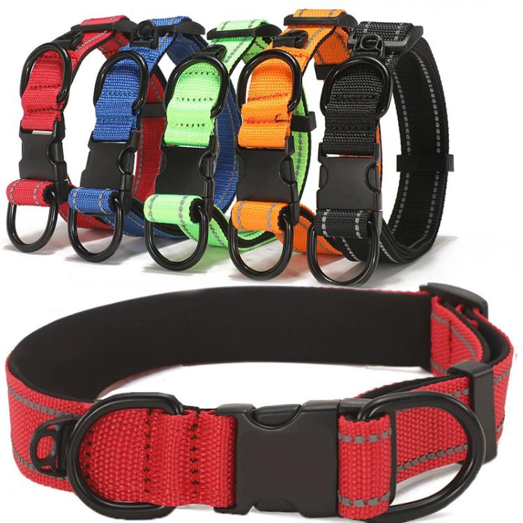 Pet Reflective Collar Nylon Black Buckle