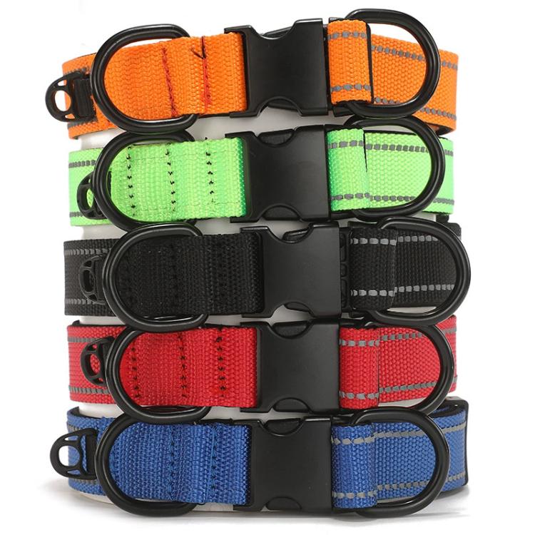 Pet Reflective Collar Nylon Black Buckle