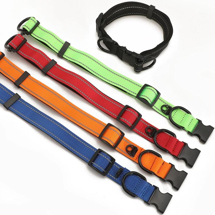 Pet Reflective Collar Nylon Black Buckle