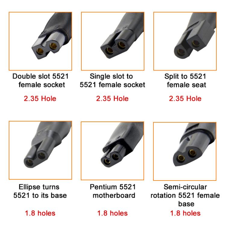 DC 5.5 x 2.1mm Female to Shaver Interface Charging Adapter Converter