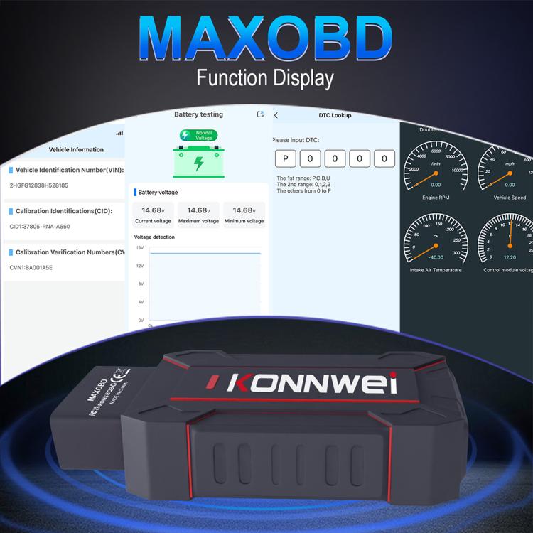 KONNWEI MAXOBD Full Car System Scanner OBD2 Diagnostic Tool Code Read