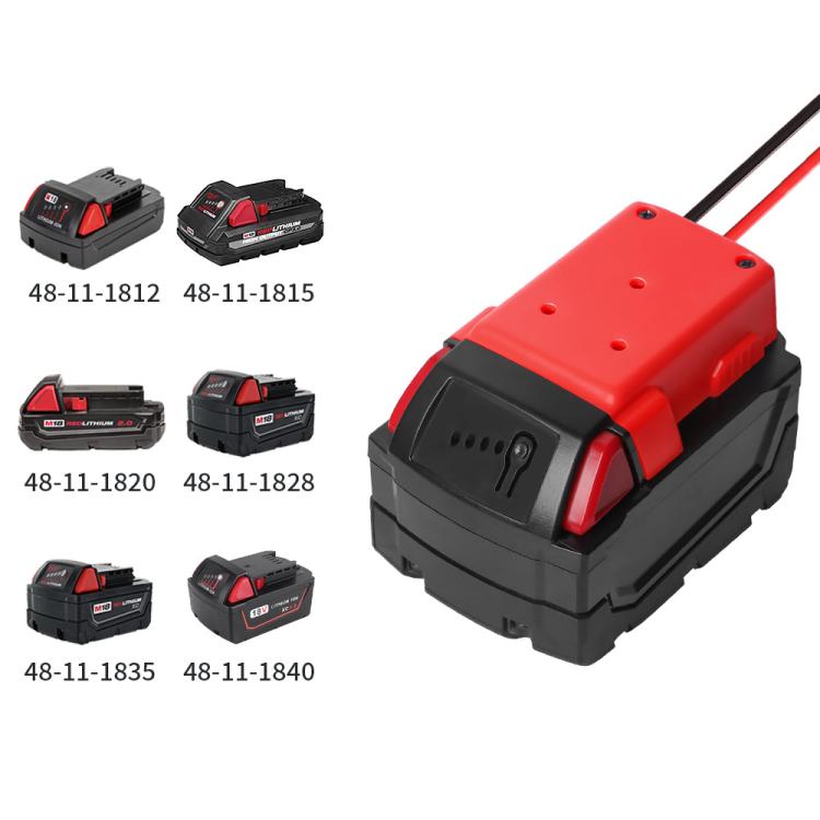 For Milwaukee 18V Lithium Battery DIY With Cable Adapter External Power Adapter Connector