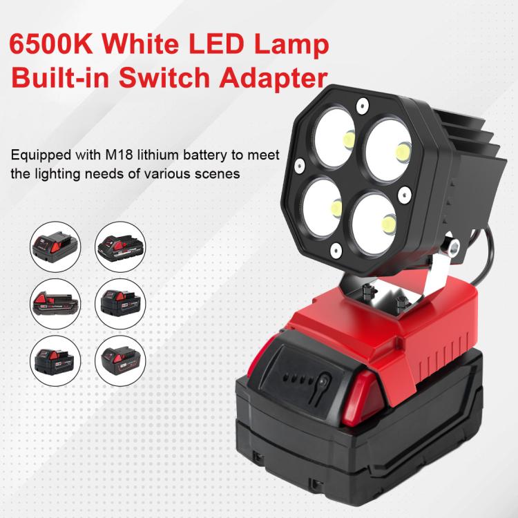 For Milwaukee M18 Series Lithium Battery 6500K 6000LM 40W Portable Outdoor LED Work Light