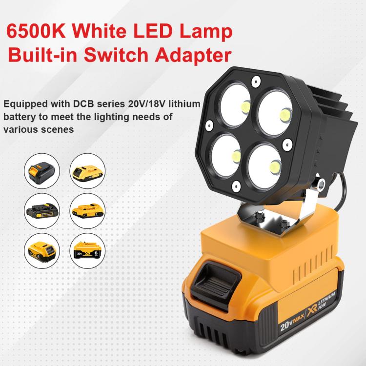 For DeWALT DCB Series 18V / 20V Lithium Battery 6500K 6000LM 40W Portable Outdoor LED Work Light