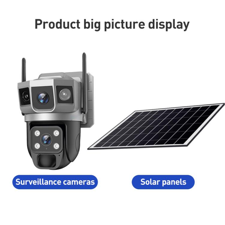 VTS02 4MP Multi-lens Panoramic Solar Surveillance PTZ Dome Camera