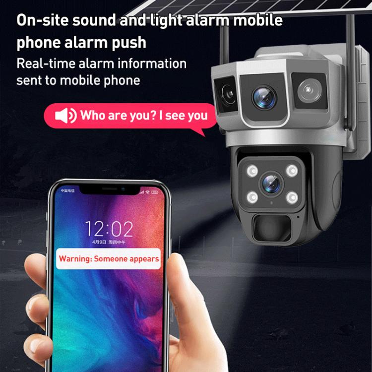 VTS02 4MP Multi-lens Panoramic Solar Surveillance PTZ Dome Camera