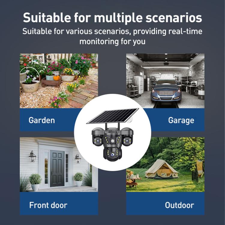 VTS29 6MP Multi-lens Panoramic Solar Surveillance PTZ Dome Camera