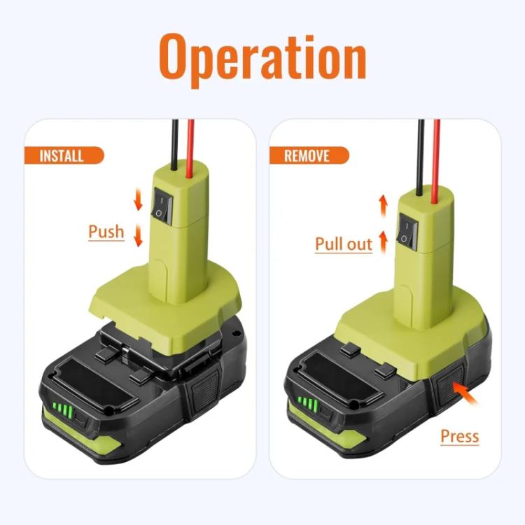 Power Wheel Battery DIY Adapter for RYOBI 18V Battery 12 AWG Wire Converter Kit