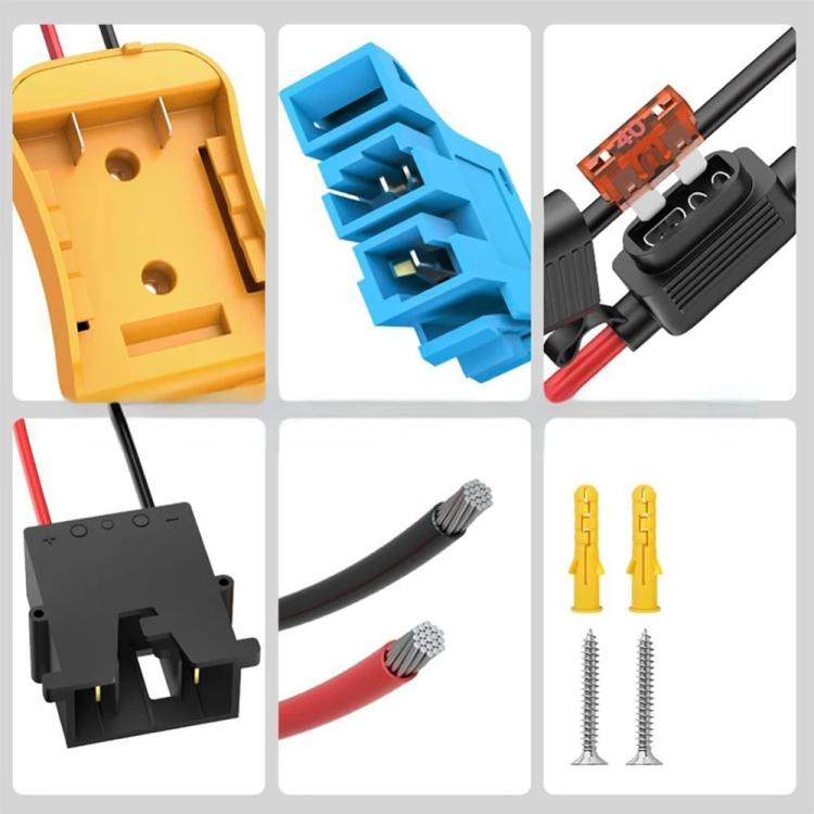 For DeWalt DCB Series 18V / 20V Lithium Battery Adapter with UPS Harness Connector