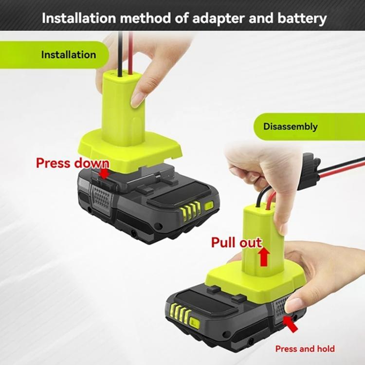 For RYOBI 18V Lithium Battery Adapter Converter with UPS Harness Connector
