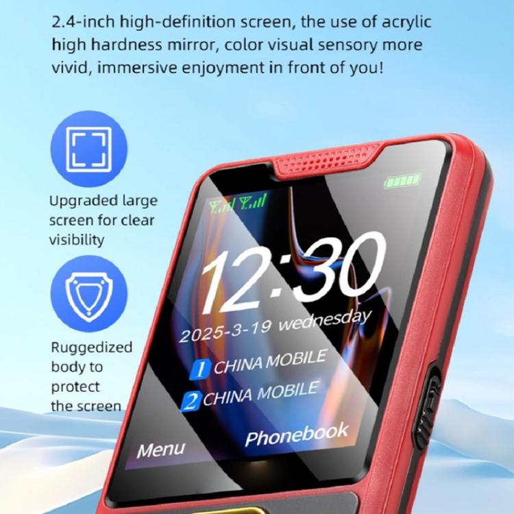 K3 2G Keypad Phone, 2.4 inch, LED Flashlight, Big Keyboard Big Fonts, SOS, Network: 2G, Dual SIM