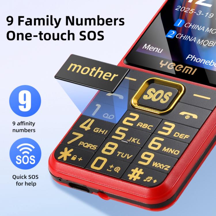 K3 2G Keypad Phone, 2.4 inch, LED Flashlight, Big Keyboard Big Fonts, SOS, Network: 2G, Dual SIM