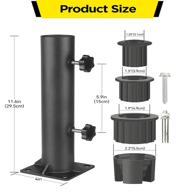 Patio Umbrella Stand Set Heavy Umbrella Metal Mounting Base