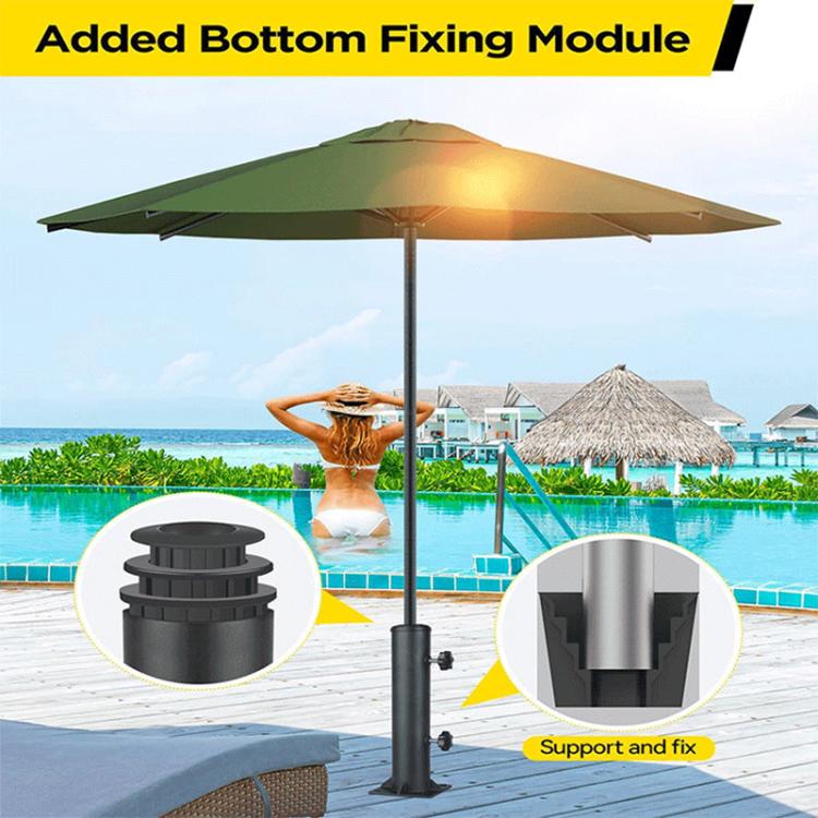 Patio Umbrella Stand Set Heavy Umbrella Metal Mounting Base