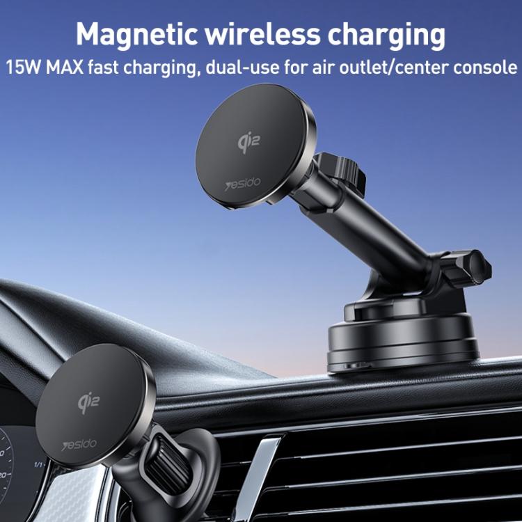 Yesido DS30 2 in 1 15W Wireless Charging Car Desktop Stand