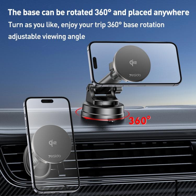 Yesido DS30 2 in 1 15W Wireless Charging Car Desktop Stand
