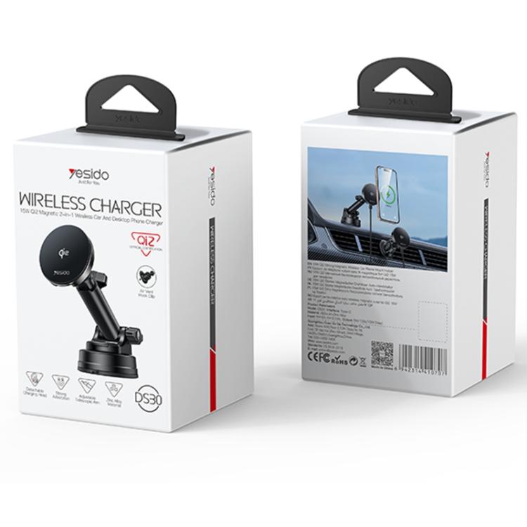 Yesido DS30 2 in 1 15W Wireless Charging Car Desktop Stand