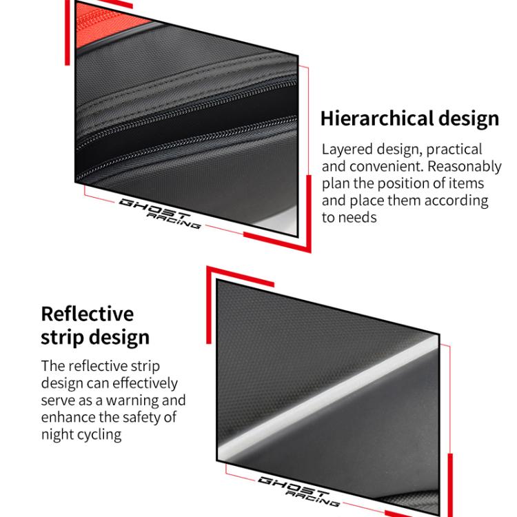 GHOST RACING GR-CWB06 PU Leather Motorcycle Tail Bag Rear Seat Travel Bag Backpack