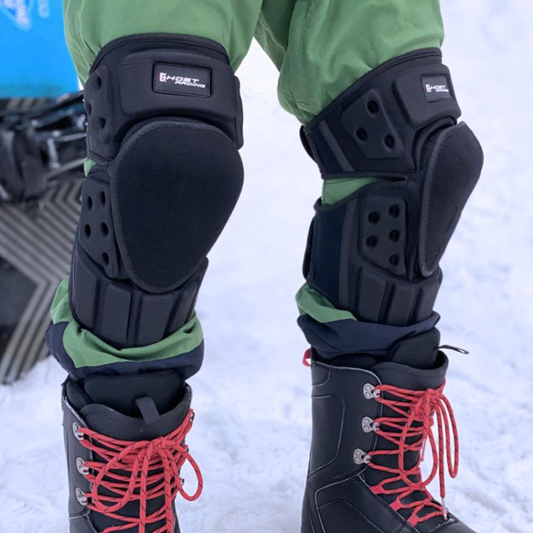 GHOST RACING GH-HX03 1 Pair Motorcycle Protective Gear Kevlar Racing Cold-proof Windproof Knee Pads