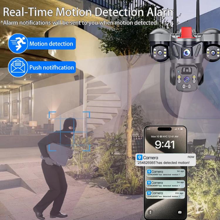 D31 9MP Multi-lens Panoramic Solar Surveillance PTZ Dome Camera