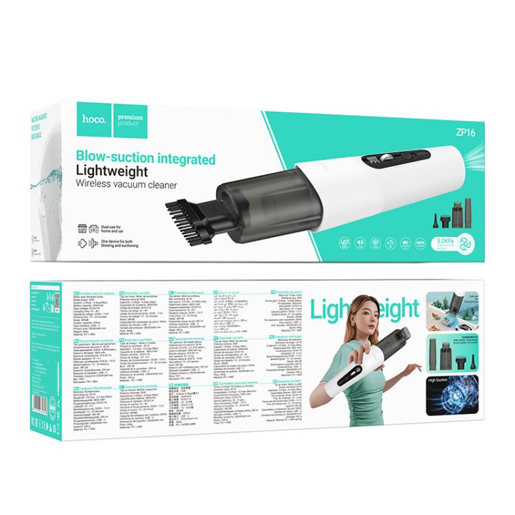 hoco ZP16 Wave Suction and Blowing Integrated Wireless Car Vacuum Cleaner