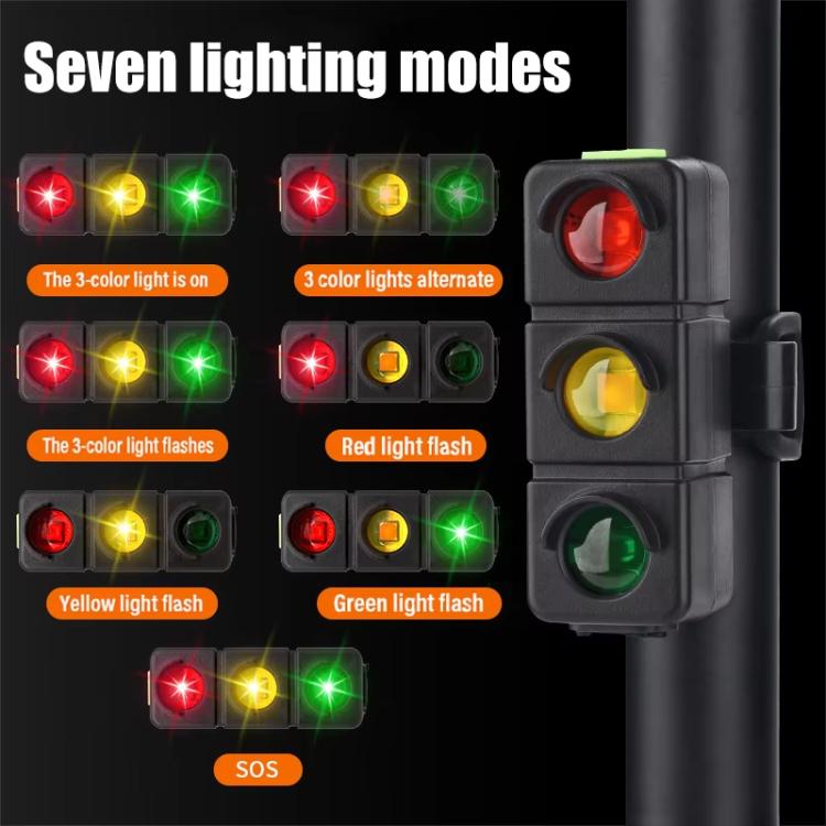 QX-W19 Creative Bicycle Three Color LED Tail Light, Safe Night Riding Warning Light