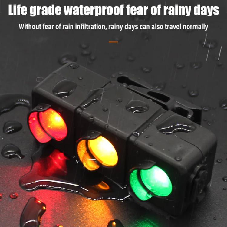 QX-W19 Creative Bicycle Three Color LED Tail Light, Safe Night Riding Warning Light