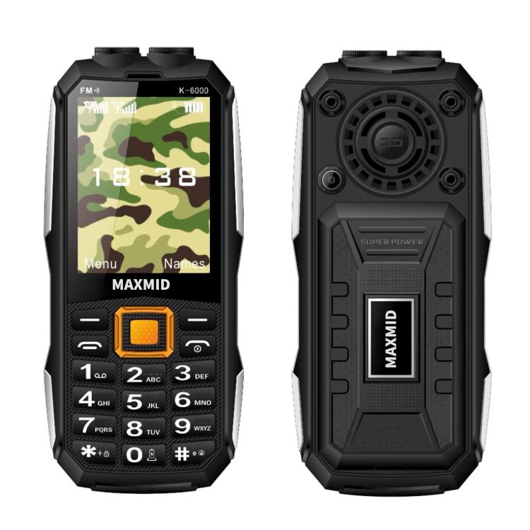 K6000 Keypad Phone, 2.8 inch, LED Flashlight, Big Keyboard, SOS, Network: 2G, Dual SIM