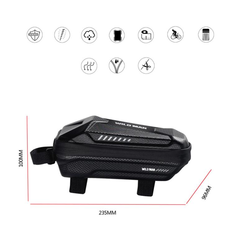 WILD MAN ES5 Basic Mountain Bicycle EVA Hard Shell Bag Bike Front Top Tube Bag