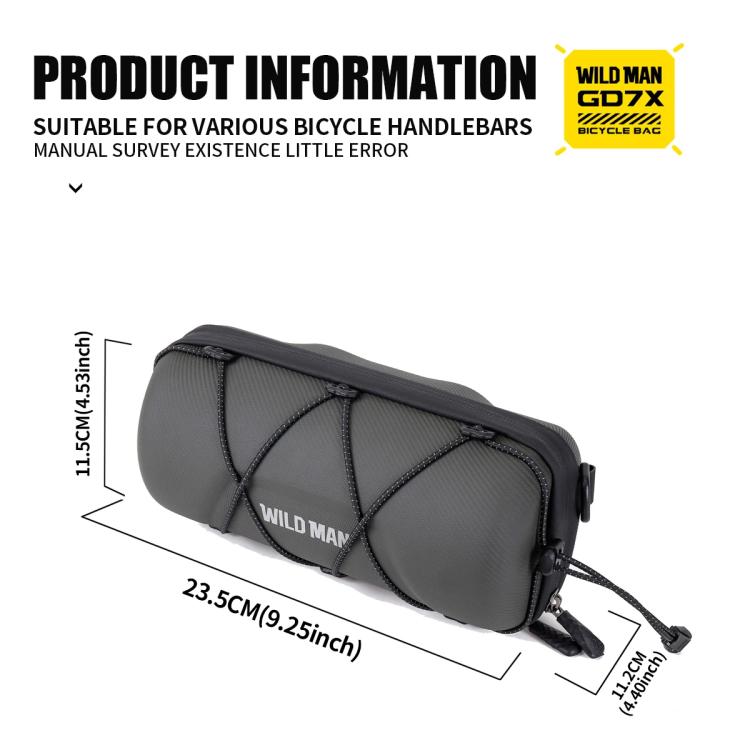 WILD MAN GD7X Mountain Bicycle EVA Hard Shell Handlebar Bag Quick Release Bracket