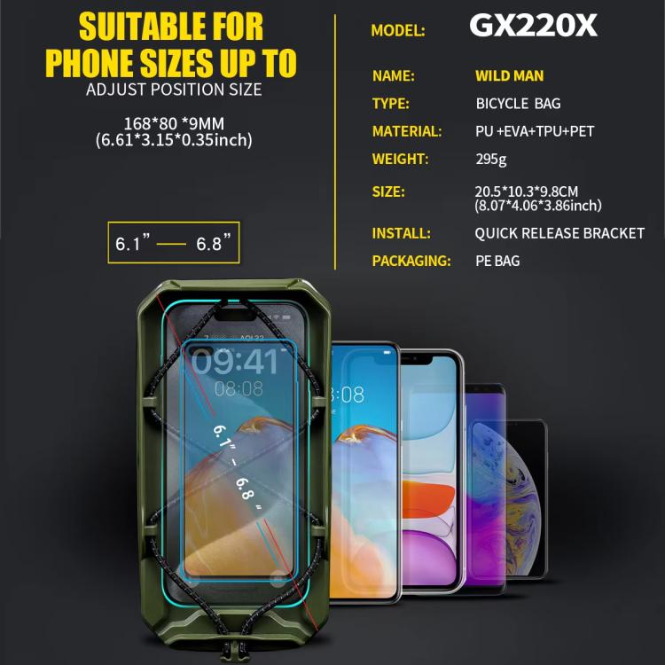 WILD MAN GX220X Mountain Bicycle EVA Hard Shell Bag Bike Front Quick Release Bracket