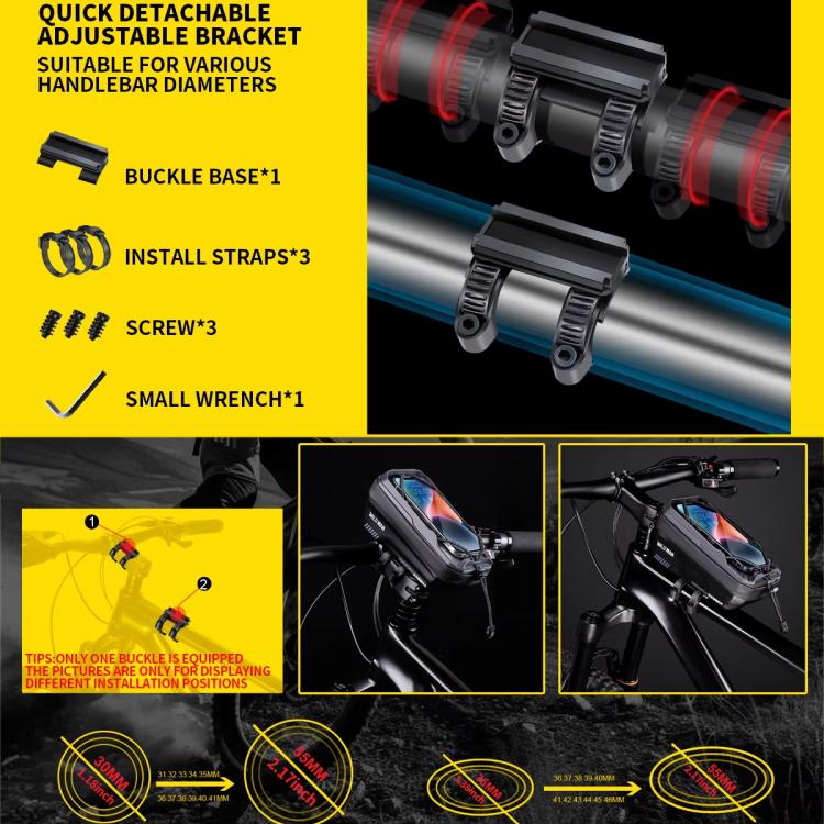 WILD MAN GX220X Mountain Bicycle EVA Hard Shell Bag Bike Front Quick Release Bracket