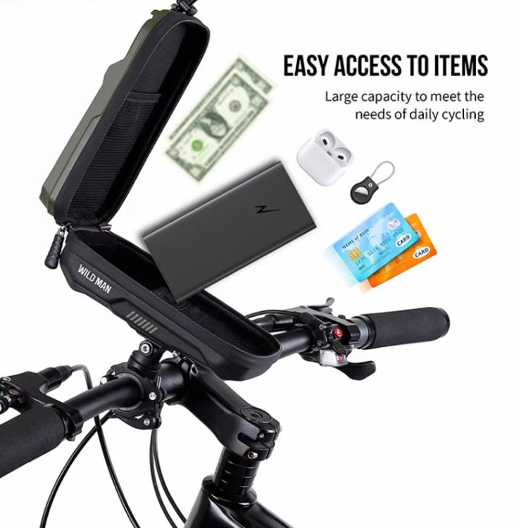 WILD MAN GX330 Mountain Bicycle Mobile Phone Holder EVA Hard Shell Handlebar Bag