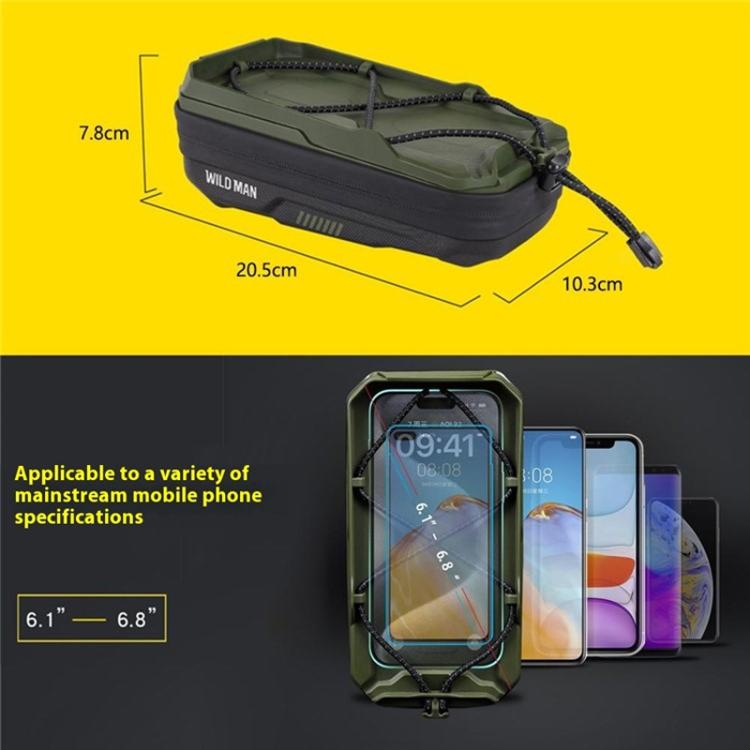 WILD MAN GX330 Mountain Bicycle Mobile Phone Holder EVA Hard Shell Handlebar Bag
