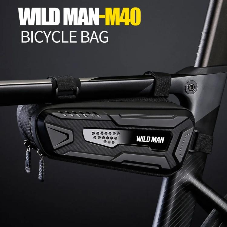 WILD MAN M40 Mountain Bicycle Front Beam Triangle Bag TPU Carbon Fiber Hard Shell Bag Cycling Equipment