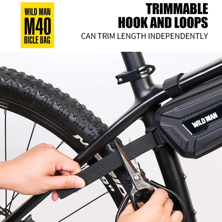 WILD MAN M40 Mountain Bicycle Front Beam Triangle Bag TPU Carbon Fiber Hard Shell Bag Cycling Equipment