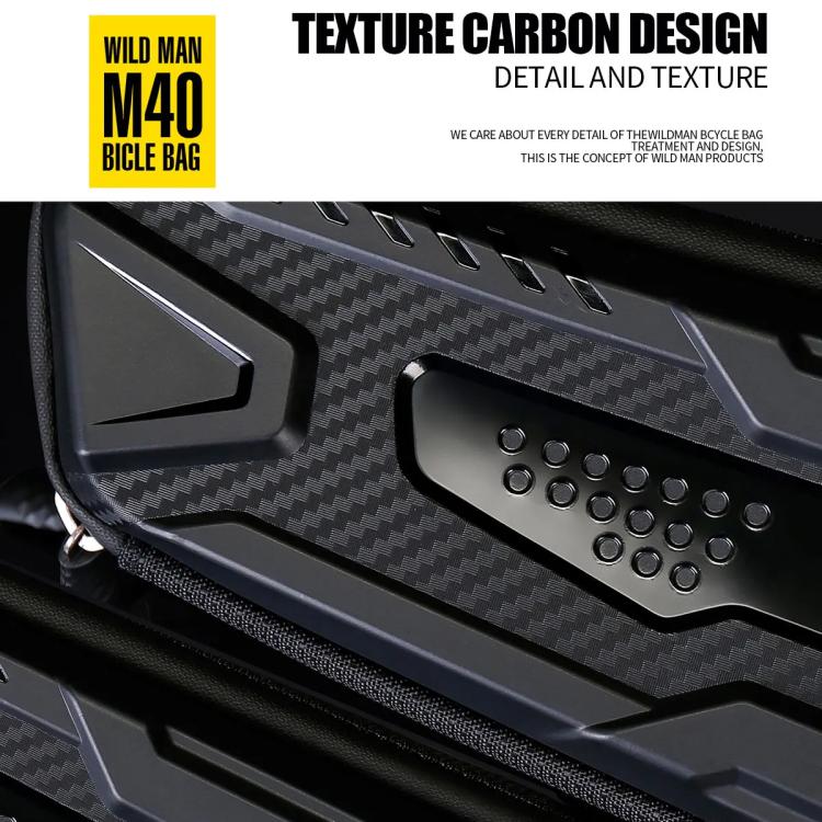 WILD MAN M40 Mountain Bicycle Front Beam Triangle Bag TPU Carbon Fiber Hard Shell Bag Cycling Equipment