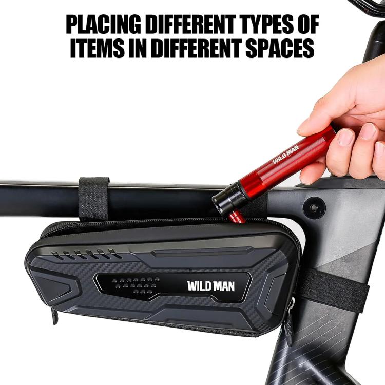 WILD MAN M40 Mountain Bicycle Front Beam Triangle Bag TPU Carbon Fiber Hard Shell Bag Cycling Equipment