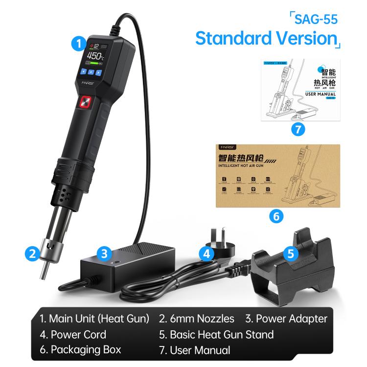 FNIRSI SAG-55 550W High Temperature Portable Micro Hot Air Gun