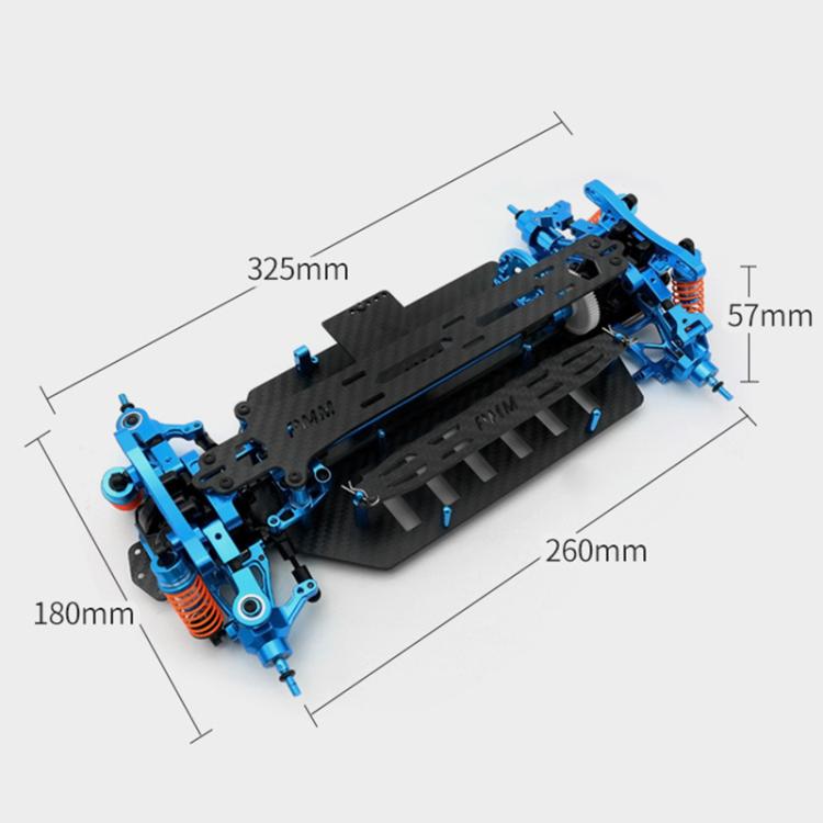 PMM Racing TT02 1:10 Carbon Fiber Chassis Aluminum Alloy RC Car Frame