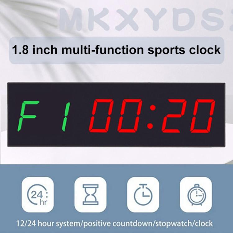 KYX--0018 Plastic Shell 1.8 inch 6-digit LED Sports Fitness Multi-function Timer