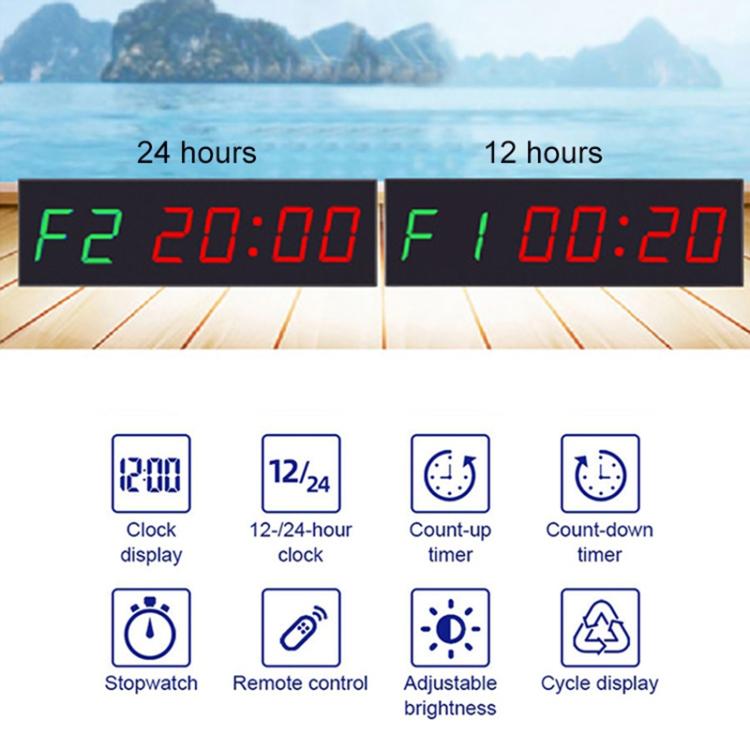 KYX--0018 Plastic Shell 1.8 inch 6-digit LED Sports Fitness Multi-function Timer