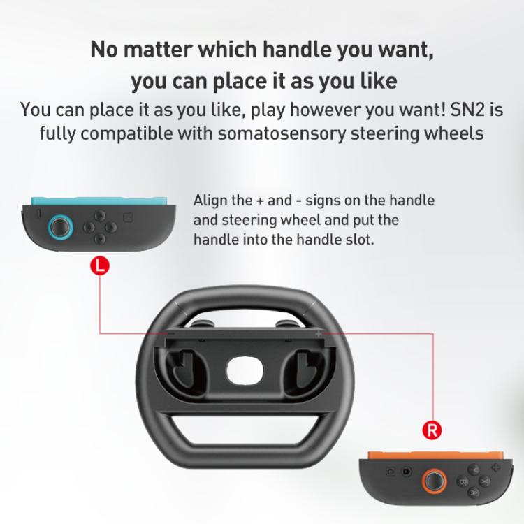 For Nintendo Switch 2 Joy-Con 4pcs iPlay HBS-2813-C Simple Racing Steering Wheel Controller